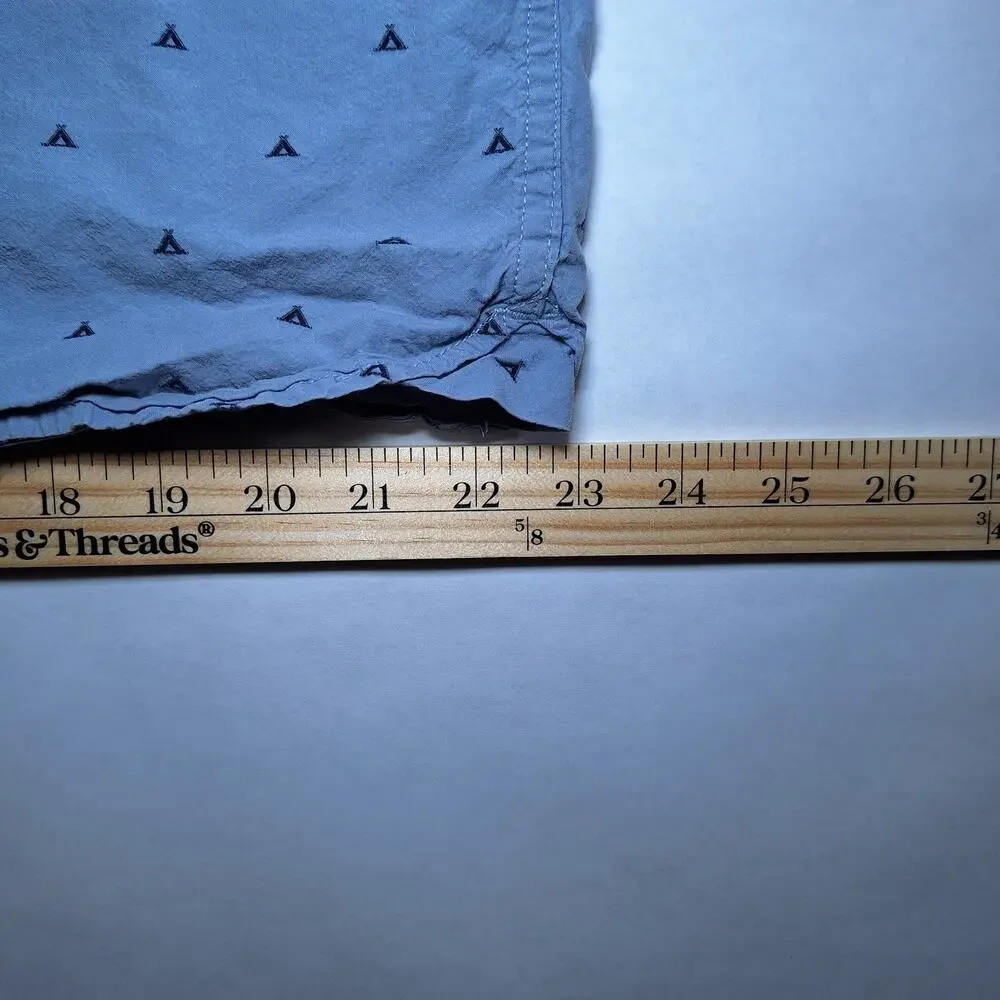 The North Face Shirt Mens XL Blue Geometric Short Sleeve Button Up Outdoor